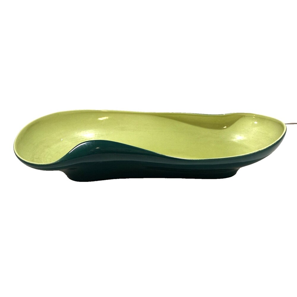 1960s Roselane Pasadena CA 804Pottery Large Serving Dish Kidney Shape Two Tone